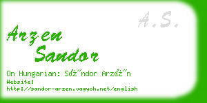 arzen sandor business card